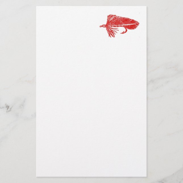 "Red Matuka Streamer" Trout Fly Stationery (Front)