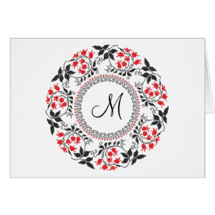 Red May lily ring Personalised Monogram Initial