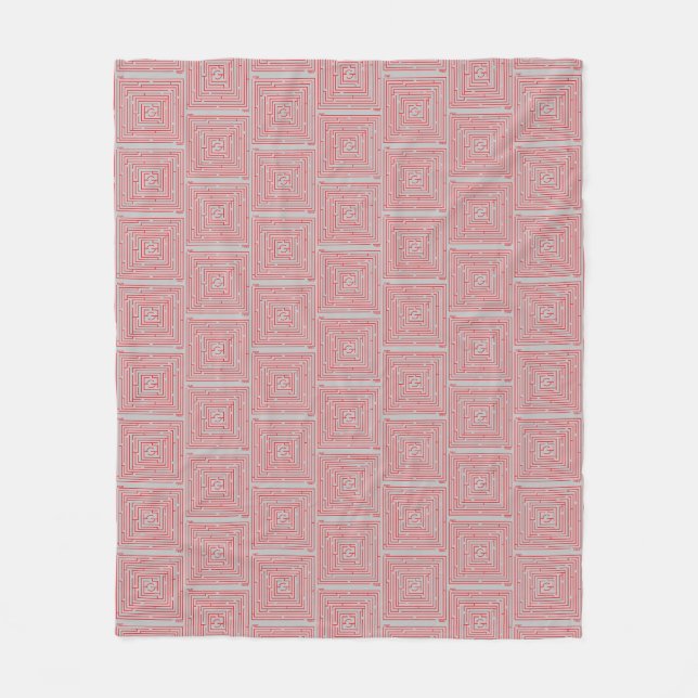 Red Maze Fleece Blanket (Front)