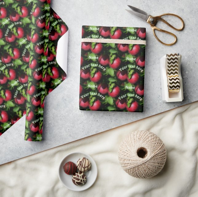 Red McIntosh Apples Nature Personalised Wrapping Paper (Crafts)