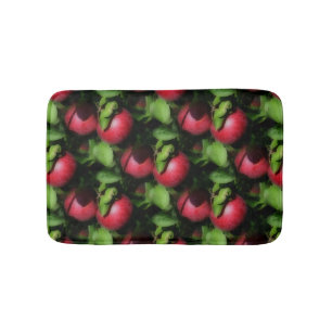 Red McIntosh Apples On Tree Nature Pattern Bath Mat