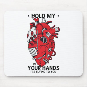 Red Mechanical Heart Steampunk Design Mouse Pad