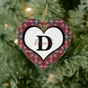 Red medallion personalised ceramic ornament