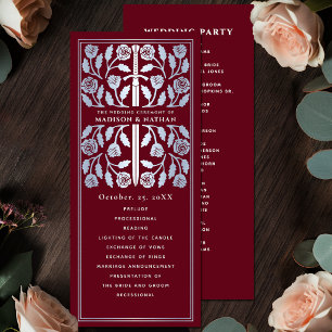 Red Mediaeval Silver Sword Royal Wedding Program