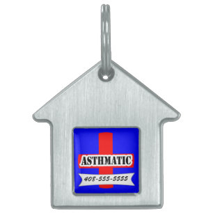 Red Medic Alert Asthmatic Pet Name Template Pet Tag