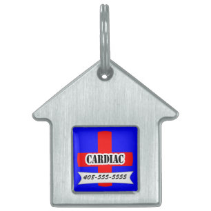 Red Medic Alert Cardiac Pet Name Template Pet Pet Name Tag