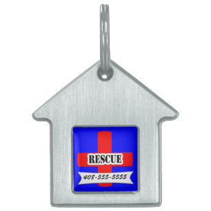 Red Medic Alert Rescue Pet Name Template Pet ID Tag