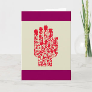 Red Medical Hand Symbol Healthcare Card
