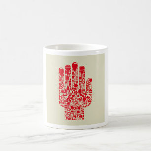 Red Medical Hand Symbol Healthcare Coffee Mug