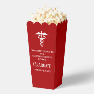 Red Medical School Graduation Party Popcorn Favour Box
