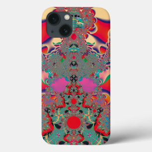 Red Meditation Fractal Abstract Art iPhone 13 Case