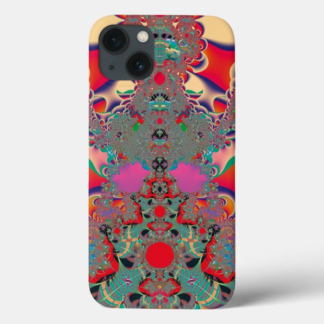Red Meditation Fractal Abstract Art Case-Mate iPhone Case (Back)