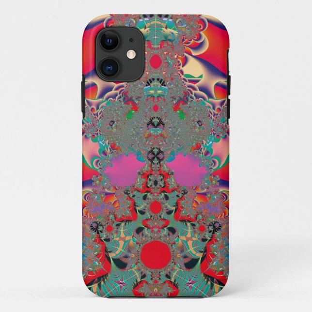Red Meditation Fractal Abstract Art Case-Mate iPhone Case (Back)