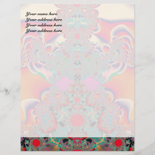 Red Meditation Fractal Abstract Art Customized Letterhead