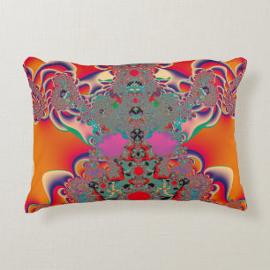 Red Meditation Fractal Abstract Art Decorative Cushion