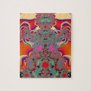 Red Meditation Fractal Abstract Art Jigsaw Puzzle