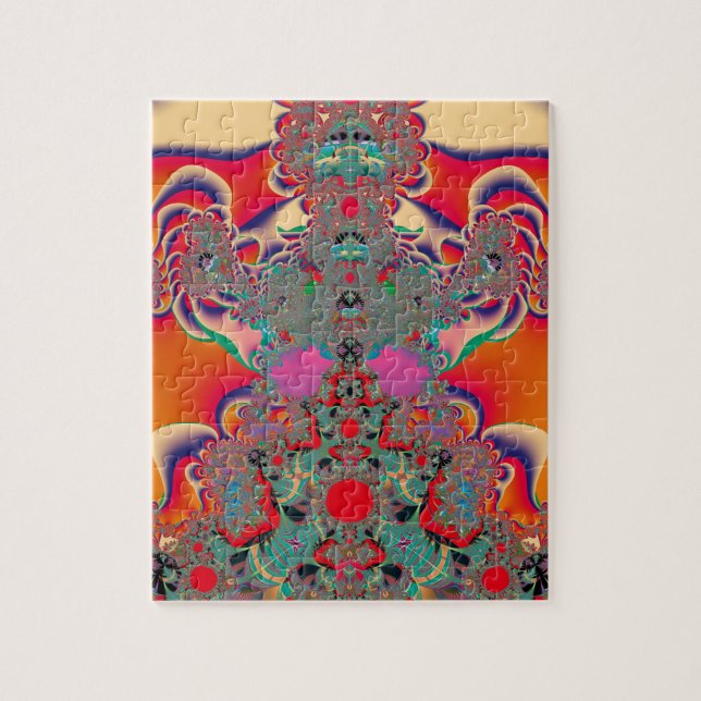 Red Meditation Fractal Abstract Art Jigsaw Puzzle (Vertical)