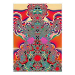 Red Meditation Fractal Abstract Art Photo Print