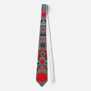 Red Meditation Fractal Abstract Art Tie