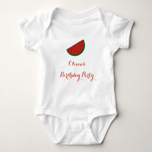 Red Melon Watermelon Summer Birthday Party Baby Bodysuit