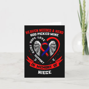 Red Memorial Gifts Loss Of Niece Heart Disease Awa Card