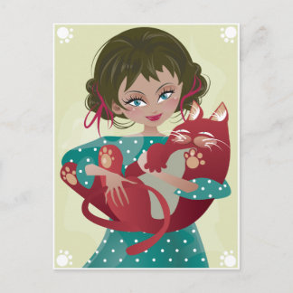 Red Meow Postcard