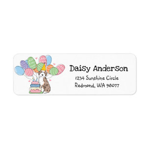 Red Merle Aussiedoodle Birthday Return Address Label