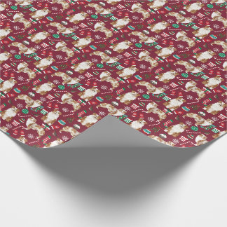 Red Merle Australian Shepherd Christmas Cranberry  Wrapping Paper
