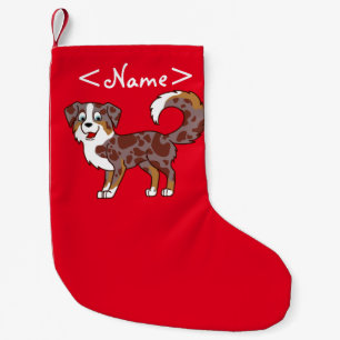 Red Merle Australian Shepherd Dog Small Christmas Stocking