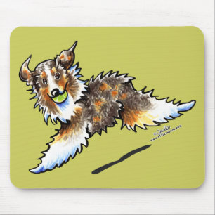 Red Merle Australian Shepherd Lets Play Mouse Pad