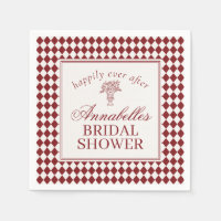 Red Merlot Harlequin Chequered Bridal Shower