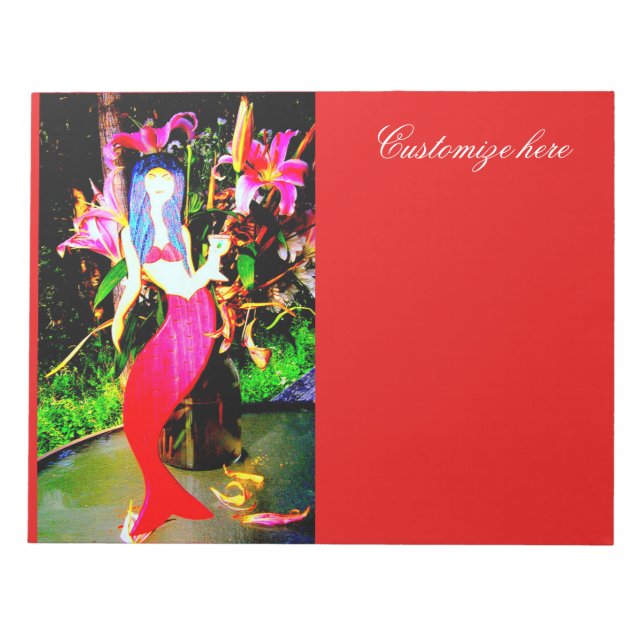red mermaid partying notepad (Front)