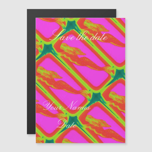 red mermaid rising magnetic invitation (Front/Back)
