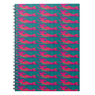 red mermaids swimming notebook