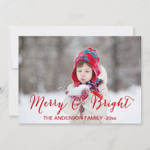 Red Merry and Bright Holiday Photo Card