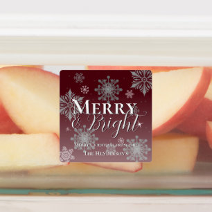 Red Merry and Bright Snowflakes Christmas Baking