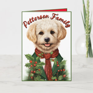 Red Merry Christmas: Adorable Puppy Card