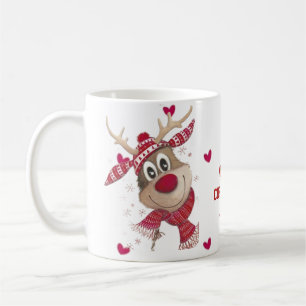 Red Merry Christmas and hearts Coffee Mug