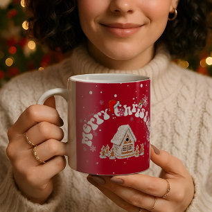 Red Merry Christmas artsy Graffiti Coffee Mug