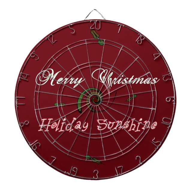 Red Merry Christmas Holiday Sunshine Wishes.png Dartboard (Front)