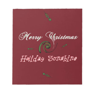 Red Merry Christmas Holiday Sunshine Wishes.png Notepad