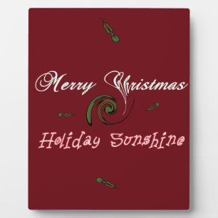 Red Merry Christmas Holiday Sunshine Wishes.png Plaque