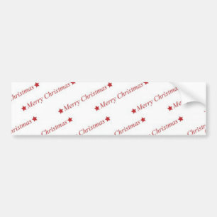 Red Merry Christmas On Whote Background Bumper Sticker