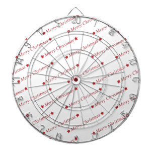 Red Merry Christmas On Whote Background Dartboard