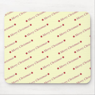Red Merry Christmas On Whote Background Mouse Pad