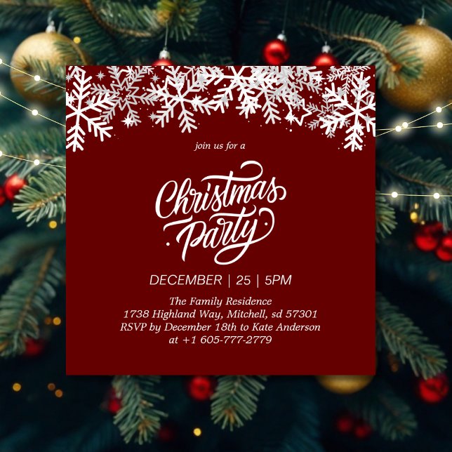 Red Merry Christmas Party Invitation (Creator Uploaded)
