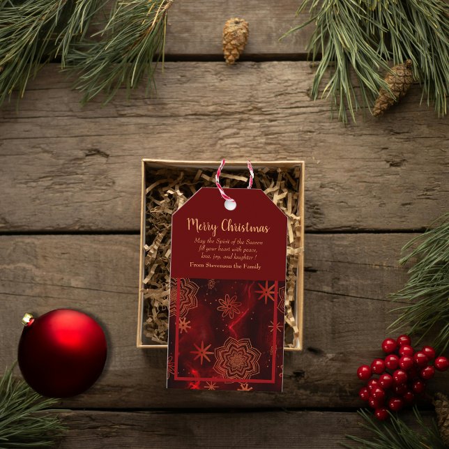 Red Merry Christmas Personalised Gift Tag (Red Merry Christmas Personalized Gift Tag)