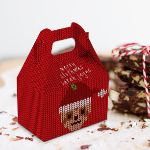 Red Merry Christmas Santa Sloth Favour Boxes