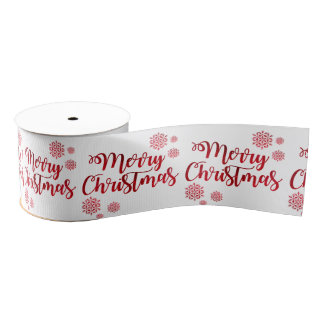Red Merry Christmas Satin Ribbon Grosgrain Ribbon