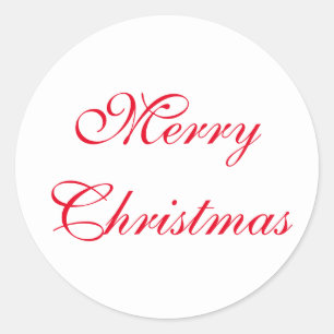 Red Merry Christmas Script   Holiday Classic Round Sticker
